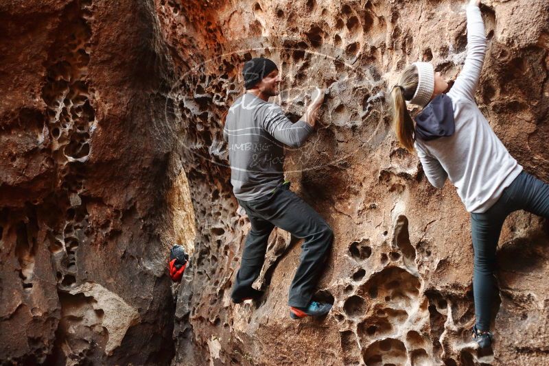 Bouldering in Hueco Tanks on 01/13/2019 with Blue Lizard Climbing and Yoga

Filename: SRM_20190113_1619190.jpg
Aperture: f/2.8
Shutter Speed: 1/80
Body: Canon EOS-1D Mark II
Lens: Canon EF 50mm f/1.8 II