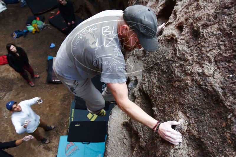 Bouldering in Hueco Tanks on 01/18/2019 with Blue Lizard Climbing and Yoga

Filename: SRM_20190118_1238160.jpg
Aperture: f/5.0
Shutter Speed: 1/125
Body: Canon EOS-1D Mark II
Lens: Canon EF 16-35mm f/2.8 L