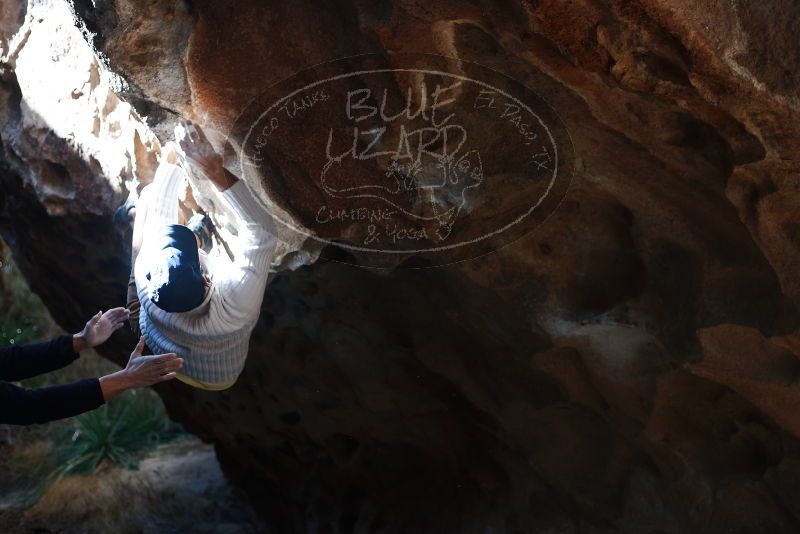 Bouldering in Hueco Tanks on 01/18/2019 with Blue Lizard Climbing and Yoga

Filename: SRM_20190118_1308140.jpg
Aperture: f/2.8
Shutter Speed: 1/320
Body: Canon EOS-1D Mark II
Lens: Canon EF 50mm f/1.8 II