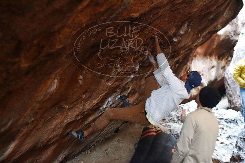 Bouldering in Hueco Tanks on 01/18/2019 with Blue Lizard Climbing and Yoga

Filename: SRM_20190118_1609130.jpg
Aperture: f/2.2
Shutter Speed: 1/100
Body: Canon EOS-1D Mark II
Lens: Canon EF 50mm f/1.8 II