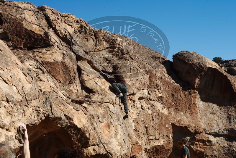 Bouldering in Hueco Tanks on 01/19/2019 with Blue Lizard Climbing and Yoga

Filename: SRM_20190119_1105140.jpg
Aperture: f/18.0
Shutter Speed: 1/160
Body: Canon EOS-1D Mark II
Lens: Canon EF 50mm f/1.8 II