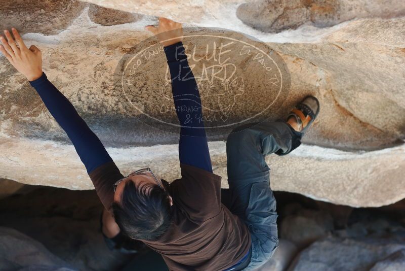 Bouldering in Hueco Tanks on 01/19/2019 with Blue Lizard Climbing and Yoga

Filename: SRM_20190119_1121090.jpg
Aperture: f/3.5
Shutter Speed: 1/500
Body: Canon EOS-1D Mark II
Lens: Canon EF 50mm f/1.8 II