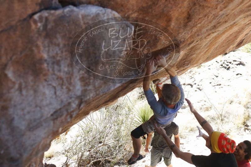 Bouldering in Hueco Tanks on 01/19/2019 with Blue Lizard Climbing and Yoga

Filename: SRM_20190119_1429060.jpg
Aperture: f/3.2
Shutter Speed: 1/500
Body: Canon EOS-1D Mark II
Lens: Canon EF 50mm f/1.8 II