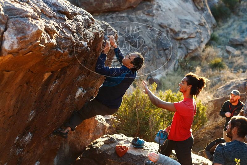 Bouldering in Hueco Tanks on 01/19/2019 with Blue Lizard Climbing and Yoga

Filename: SRM_20190119_1808030.jpg
Aperture: f/4.0
Shutter Speed: 1/250
Body: Canon EOS-1D Mark II
Lens: Canon EF 50mm f/1.8 II