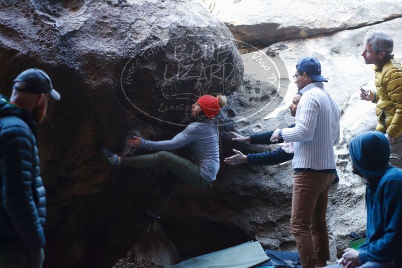 Bouldering in Hueco Tanks on 01/20/2019 with Blue Lizard Climbing and Yoga

Filename: SRM_20190120_1332090.jpg
Aperture: f/3.2
Shutter Speed: 1/200
Body: Canon EOS-1D Mark II
Lens: Canon EF 50mm f/1.8 II