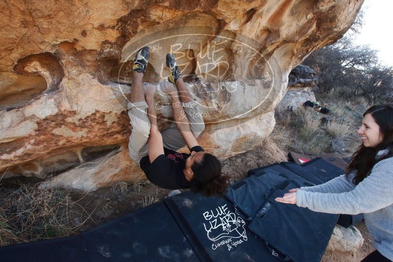 Bouldering in Hueco Tanks on 01/21/2019 with Blue Lizard Climbing and Yoga

Filename: SRM_20190121_1112260.jpg
Aperture: f/6.3
Shutter Speed: 1/250
Body: Canon EOS-1D Mark II
Lens: Canon EF 16-35mm f/2.8 L