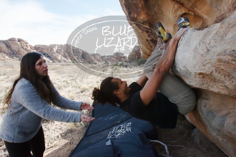 Bouldering in Hueco Tanks on 01/21/2019 with Blue Lizard Climbing and Yoga

Filename: SRM_20190121_1112500.jpg
Aperture: f/10.0
Shutter Speed: 1/250
Body: Canon EOS-1D Mark II
Lens: Canon EF 16-35mm f/2.8 L