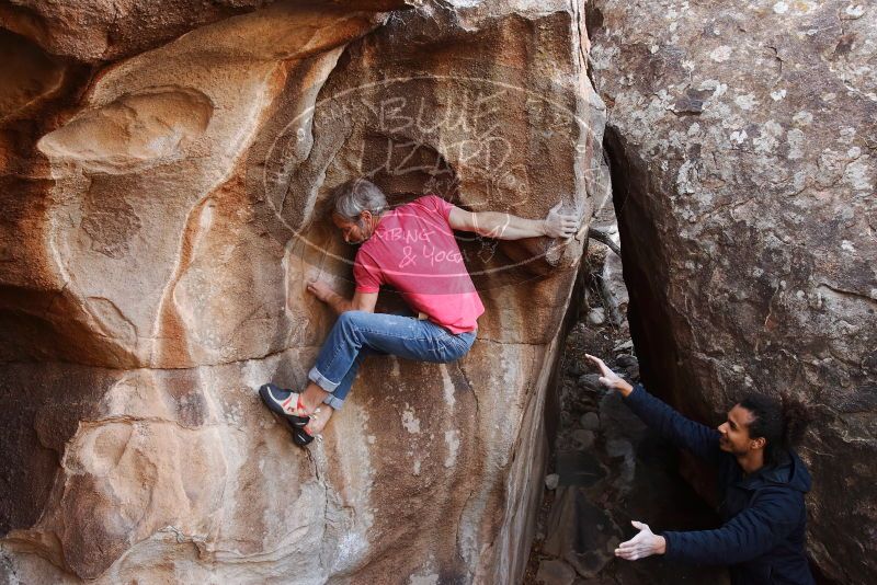 Bouldering in Hueco Tanks on 01/21/2019 with Blue Lizard Climbing and Yoga

Filename: SRM_20190121_1215420.jpg
Aperture: f/5.0
Shutter Speed: 1/200
Body: Canon EOS-1D Mark II
Lens: Canon EF 16-35mm f/2.8 L