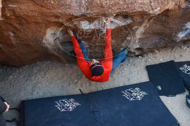 Bouldering in Hueco Tanks on 01/26/2019 with Blue Lizard Climbing and Yoga

Filename: SRM_20190126_1026300.jpg
Aperture: f/2.5
Shutter Speed: 1/250
Body: Canon EOS-1D Mark II
Lens: Canon EF 50mm f/1.8 II