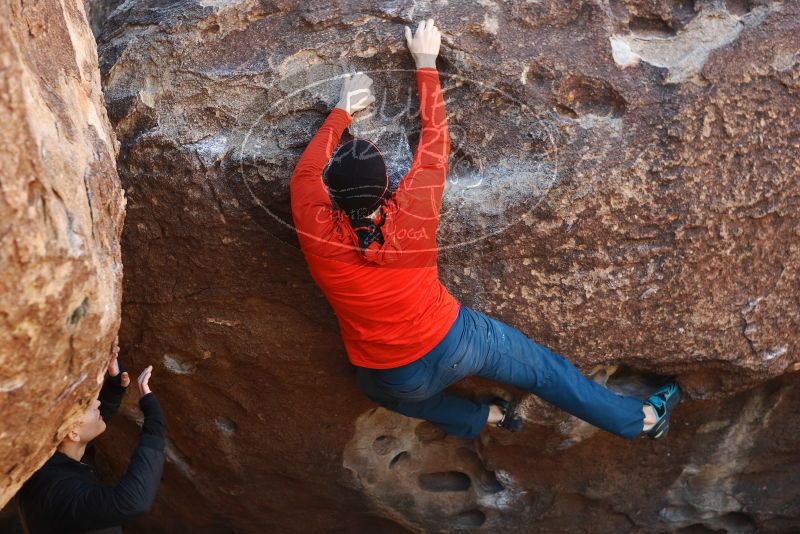 Bouldering in Hueco Tanks on 01/26/2019 with Blue Lizard Climbing and Yoga

Filename: SRM_20190126_1026460.jpg
Aperture: f/3.2
Shutter Speed: 1/250
Body: Canon EOS-1D Mark II
Lens: Canon EF 50mm f/1.8 II