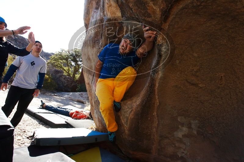 Bouldering in Hueco Tanks on 01/26/2019 with Blue Lizard Climbing and Yoga

Filename: SRM_20190126_1107570.jpg
Aperture: f/8.0
Shutter Speed: 1/250
Body: Canon EOS-1D Mark II
Lens: Canon EF 16-35mm f/2.8 L