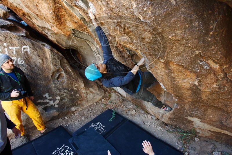 Bouldering in Hueco Tanks on 01/26/2019 with Blue Lizard Climbing and Yoga

Filename: SRM_20190126_1239261.jpg
Aperture: f/4.0
Shutter Speed: 1/200
Body: Canon EOS-1D Mark II
Lens: Canon EF 16-35mm f/2.8 L