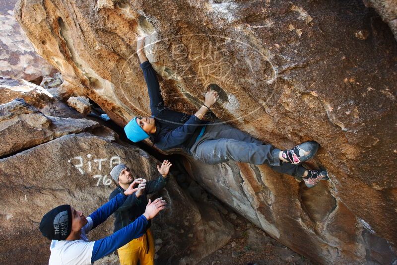 Bouldering in Hueco Tanks on 01/26/2019 with Blue Lizard Climbing and Yoga

Filename: SRM_20190126_1239450.jpg
Aperture: f/5.0
Shutter Speed: 1/200
Body: Canon EOS-1D Mark II
Lens: Canon EF 16-35mm f/2.8 L