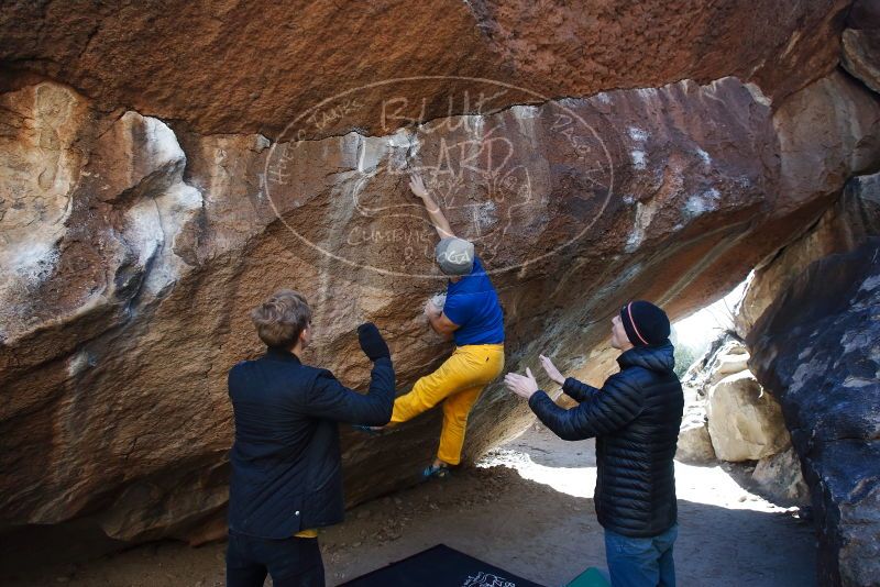 Bouldering in Hueco Tanks on 01/26/2019 with Blue Lizard Climbing and Yoga

Filename: SRM_20190126_1425110.jpg
Aperture: f/5.0
Shutter Speed: 1/250
Body: Canon EOS-1D Mark II
Lens: Canon EF 16-35mm f/2.8 L