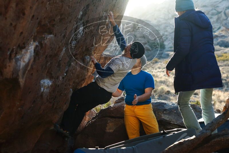 Bouldering in Hueco Tanks on 01/26/2019 with Blue Lizard Climbing and Yoga

Filename: SRM_20190126_1755190.jpg
Aperture: f/4.0
Shutter Speed: 1/250
Body: Canon EOS-1D Mark II
Lens: Canon EF 50mm f/1.8 II