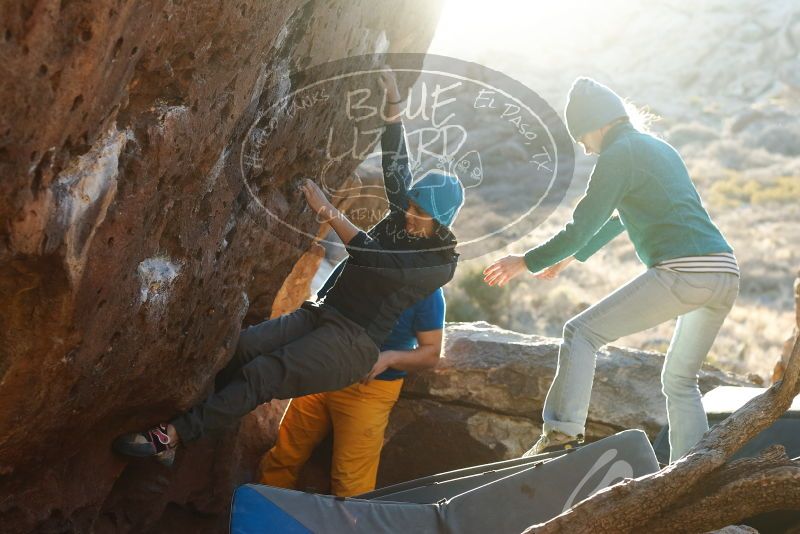 Bouldering in Hueco Tanks on 01/26/2019 with Blue Lizard Climbing and Yoga

Filename: SRM_20190126_1800110.jpg
Aperture: f/4.0
Shutter Speed: 1/250
Body: Canon EOS-1D Mark II
Lens: Canon EF 50mm f/1.8 II