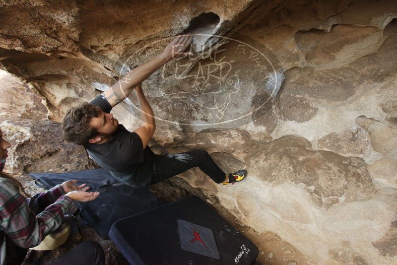 Bouldering in Hueco Tanks on 02/02/2019 with Blue Lizard Climbing and Yoga

Filename: SRM_20190202_1657210.jpg
Aperture: f/5.6
Shutter Speed: 1/160
Body: Canon EOS-1D Mark II
Lens: Canon EF 16-35mm f/2.8 L