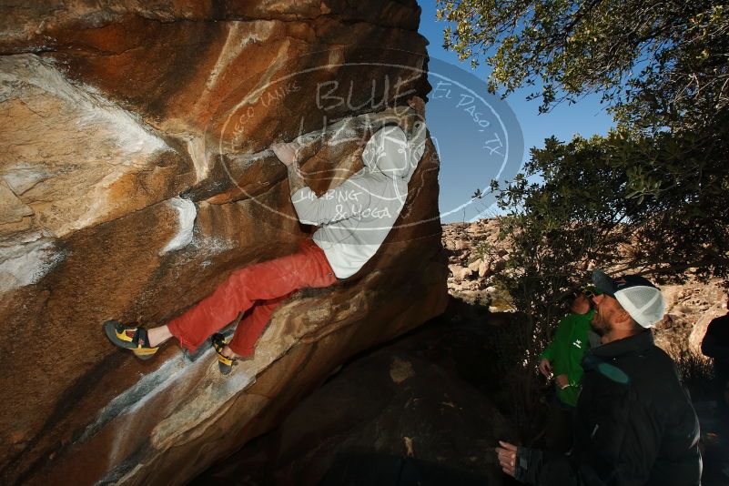 Bouldering in Hueco Tanks on 02/17/2019 with Blue Lizard Climbing and Yoga

Filename: SRM_20190217_1601590.jpg
Aperture: f/8.0
Shutter Speed: 1/250
Body: Canon EOS-1D Mark II
Lens: Canon EF 16-35mm f/2.8 L