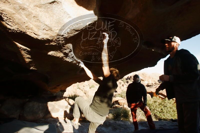 Bouldering in Hueco Tanks on 02/17/2019 with Blue Lizard Climbing and Yoga

Filename: SRM_20190217_1749090.jpg
Aperture: f/7.1
Shutter Speed: 1/250
Body: Canon EOS-1D Mark II
Lens: Canon EF 16-35mm f/2.8 L