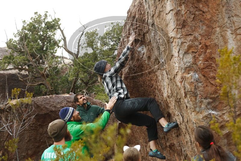 Bouldering in Hueco Tanks on 02/22/2019 with Blue Lizard Climbing and Yoga

Filename: SRM_20190222_1554271.jpg
Aperture: f/4.0
Shutter Speed: 1/500
Body: Canon EOS-1D Mark II
Lens: Canon EF 50mm f/1.8 II