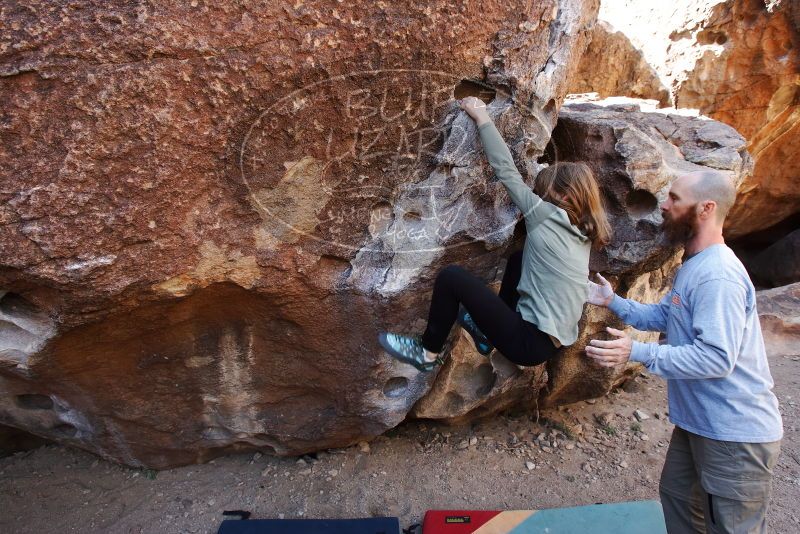 Bouldering in Hueco Tanks on 02/24/2019 with Blue Lizard Climbing and Yoga

Filename: SRM_20190224_1241000.jpg
Aperture: f/5.6
Shutter Speed: 1/160
Body: Canon EOS-1D Mark II
Lens: Canon EF 16-35mm f/2.8 L