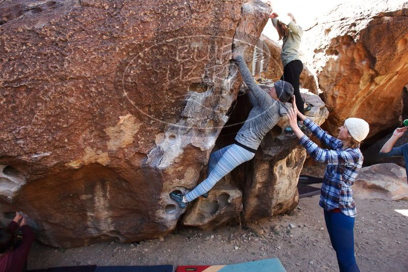 Bouldering in Hueco Tanks on 02/24/2019 with Blue Lizard Climbing and Yoga

Filename: SRM_20190224_1247470.jpg
Aperture: f/5.6
Shutter Speed: 1/200
Body: Canon EOS-1D Mark II
Lens: Canon EF 16-35mm f/2.8 L