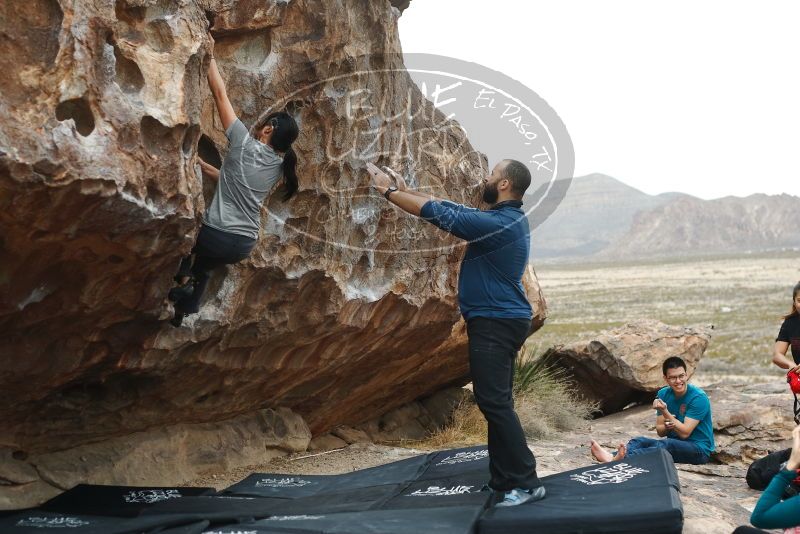 Bouldering in Hueco Tanks on 03/08/2019 with Blue Lizard Climbing and Yoga

Filename: SRM_20190308_1254010.jpg
Aperture: f/3.5
Shutter Speed: 1/400
Body: Canon EOS-1D Mark II
Lens: Canon EF 50mm f/1.8 II