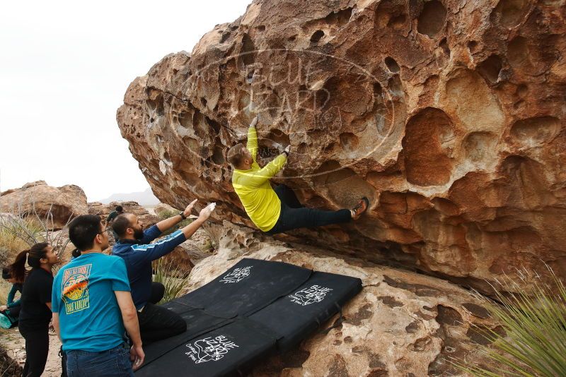 Bouldering in Hueco Tanks on 03/08/2019 with Blue Lizard Climbing and Yoga

Filename: SRM_20190308_1407490.jpg
Aperture: f/5.6
Shutter Speed: 1/400
Body: Canon EOS-1D Mark II
Lens: Canon EF 16-35mm f/2.8 L