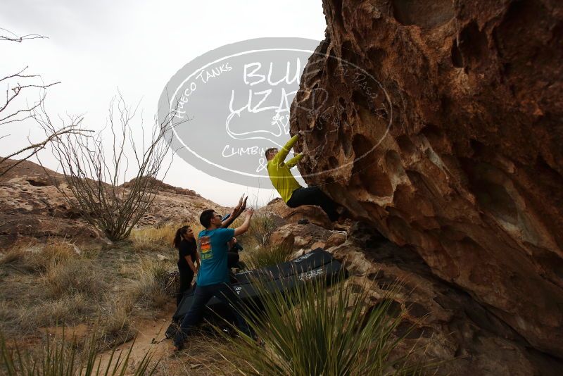 Bouldering in Hueco Tanks on 03/08/2019 with Blue Lizard Climbing and Yoga

Filename: SRM_20190308_1407570.jpg
Aperture: f/5.6
Shutter Speed: 1/800
Body: Canon EOS-1D Mark II
Lens: Canon EF 16-35mm f/2.8 L