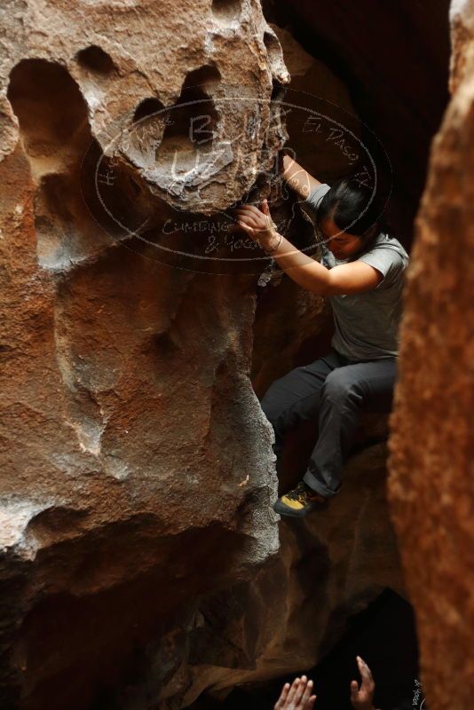 Bouldering in Hueco Tanks on 03/08/2019 with Blue Lizard Climbing and Yoga

Filename: SRM_20190308_1655060.jpg
Aperture: f/2.5
Shutter Speed: 1/125
Body: Canon EOS-1D Mark II
Lens: Canon EF 50mm f/1.8 II