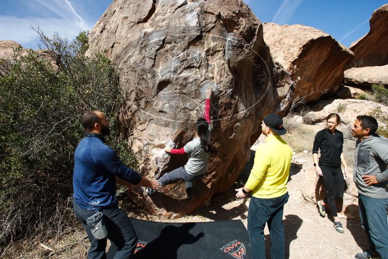 Bouldering in Hueco Tanks on 03/09/2019 with Blue Lizard Climbing and Yoga

Filename: SRM_20190309_1125290.jpg
Aperture: f/4.0
Shutter Speed: 1/1250
Body: Canon EOS-1D Mark II
Lens: Canon EF 16-35mm f/2.8 L