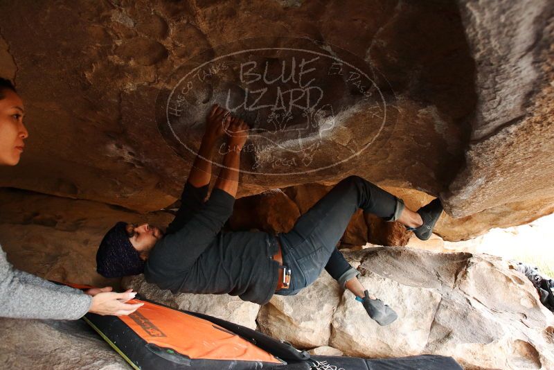 Bouldering in Hueco Tanks on 03/09/2019 with Blue Lizard Climbing and Yoga

Filename: SRM_20190309_1528530.jpg
Aperture: f/5.6
Shutter Speed: 1/250
Body: Canon EOS-1D Mark II
Lens: Canon EF 16-35mm f/2.8 L