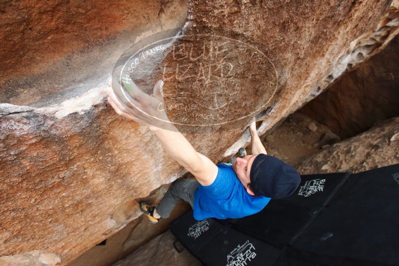 Bouldering in Hueco Tanks on 03/10/2019 with Blue Lizard Climbing and Yoga

Filename: SRM_20190310_1022010.jpg
Aperture: f/5.6
Shutter Speed: 1/250
Body: Canon EOS-1D Mark II
Lens: Canon EF 16-35mm f/2.8 L