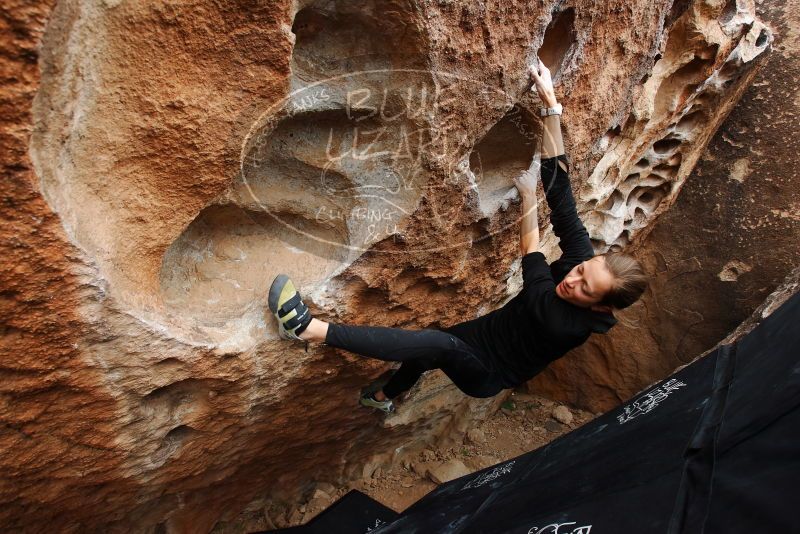 Bouldering in Hueco Tanks on 03/10/2019 with Blue Lizard Climbing and Yoga

Filename: SRM_20190310_1031470.jpg
Aperture: f/5.6
Shutter Speed: 1/320
Body: Canon EOS-1D Mark II
Lens: Canon EF 16-35mm f/2.8 L