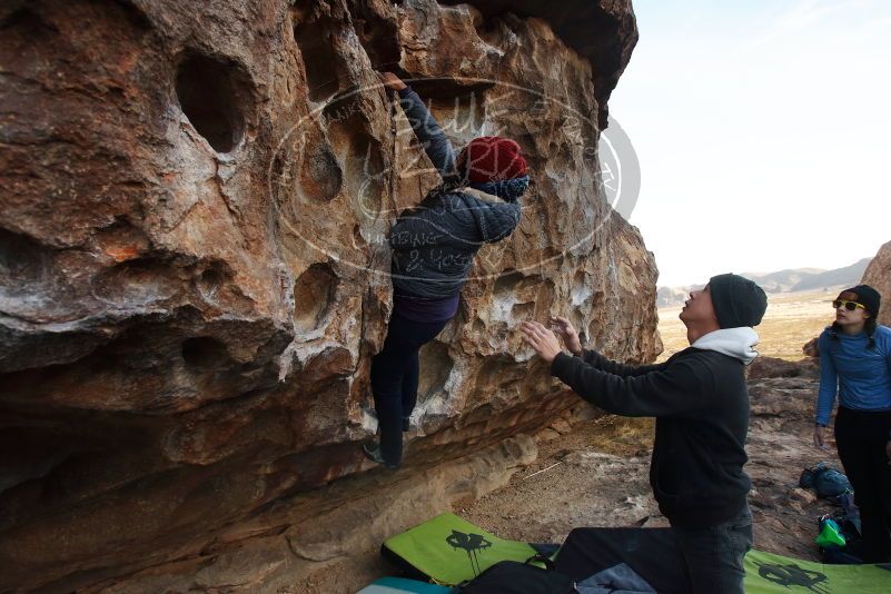 Bouldering in Hueco Tanks on 03/15/2019 with Blue Lizard Climbing and Yoga

Filename: SRM_20190315_0856530.jpg
Aperture: f/5.6
Shutter Speed: 1/400
Body: Canon EOS-1D Mark II
Lens: Canon EF 16-35mm f/2.8 L