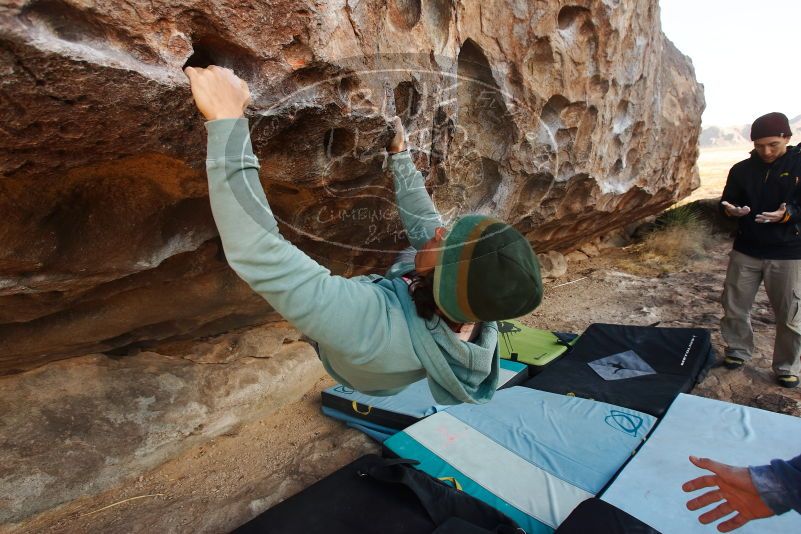 Bouldering in Hueco Tanks on 03/15/2019 with Blue Lizard Climbing and Yoga

Filename: SRM_20190315_0903520.jpg
Aperture: f/5.6
Shutter Speed: 1/200
Body: Canon EOS-1D Mark II
Lens: Canon EF 16-35mm f/2.8 L