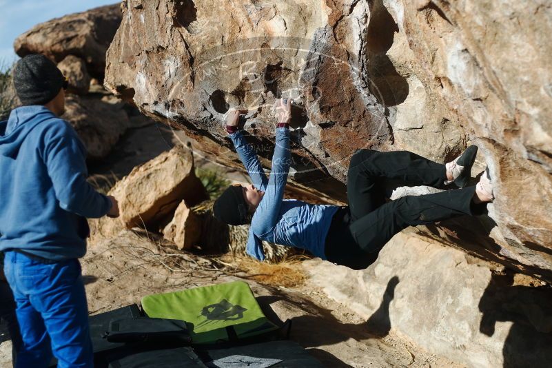 Bouldering in Hueco Tanks on 03/15/2019 with Blue Lizard Climbing and Yoga

Filename: SRM_20190315_0914340.jpg
Aperture: f/2.8
Shutter Speed: 1/3200
Body: Canon EOS-1D Mark II
Lens: Canon EF 50mm f/1.8 II