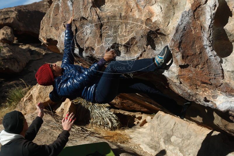 Bouldering in Hueco Tanks on 03/15/2019 with Blue Lizard Climbing and Yoga

Filename: SRM_20190315_0923270.jpg
Aperture: f/4.0
Shutter Speed: 1/800
Body: Canon EOS-1D Mark II
Lens: Canon EF 50mm f/1.8 II