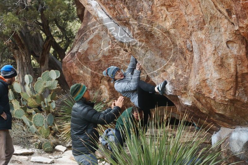 Bouldering in Hueco Tanks on 03/15/2019 with Blue Lizard Climbing and Yoga

Filename: SRM_20190315_1052360.jpg
Aperture: f/4.0
Shutter Speed: 1/640
Body: Canon EOS-1D Mark II
Lens: Canon EF 50mm f/1.8 II