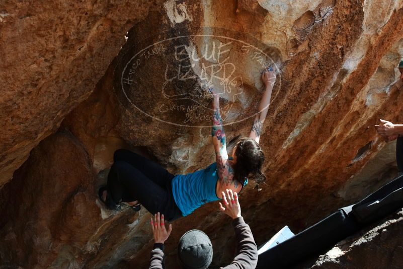 Bouldering in Hueco Tanks on 03/15/2019 with Blue Lizard Climbing and Yoga

Filename: SRM_20190315_1410071.jpg
Aperture: f/5.6
Shutter Speed: 1/400
Body: Canon EOS-1D Mark II
Lens: Canon EF 16-35mm f/2.8 L