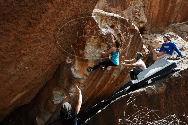 Bouldering in Hueco Tanks on 03/15/2019 with Blue Lizard Climbing and Yoga

Filename: SRM_20190315_1414040.jpg
Aperture: f/5.6
Shutter Speed: 1/500
Body: Canon EOS-1D Mark II
Lens: Canon EF 16-35mm f/2.8 L