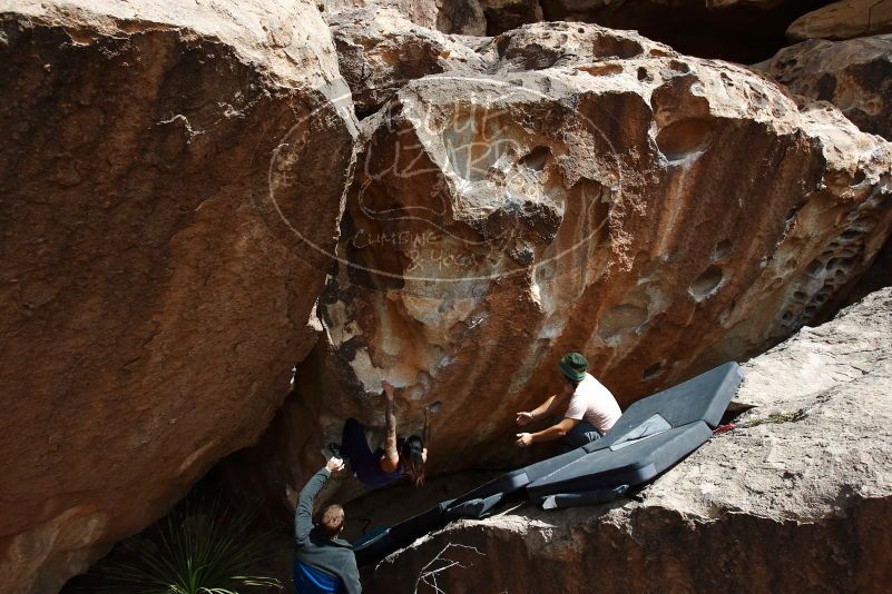 Bouldering in Hueco Tanks on 03/15/2019 with Blue Lizard Climbing and Yoga

Filename: SRM_20190315_1423580.jpg
Aperture: f/5.6
Shutter Speed: 1/800
Body: Canon EOS-1D Mark II
Lens: Canon EF 16-35mm f/2.8 L