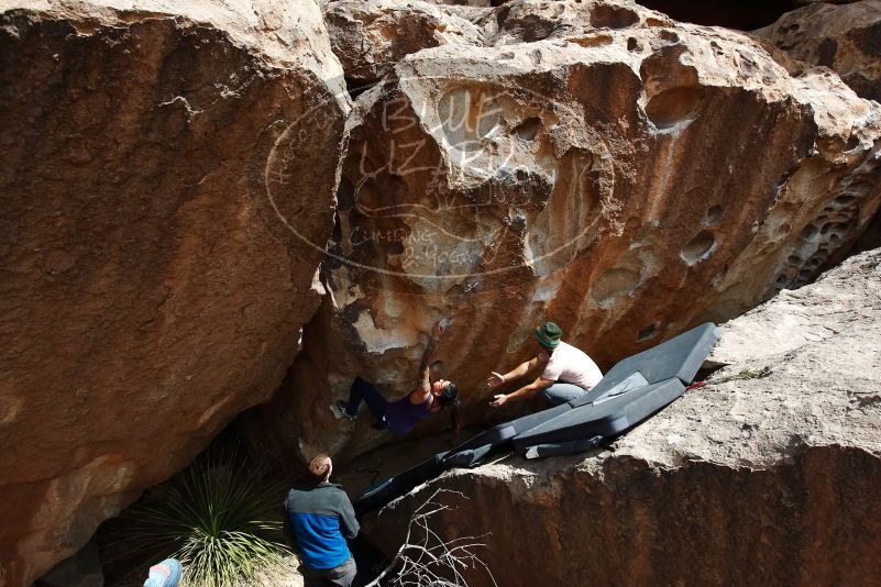 Bouldering in Hueco Tanks on 03/15/2019 with Blue Lizard Climbing and Yoga

Filename: SRM_20190315_1424160.jpg
Aperture: f/5.6
Shutter Speed: 1/800
Body: Canon EOS-1D Mark II
Lens: Canon EF 16-35mm f/2.8 L