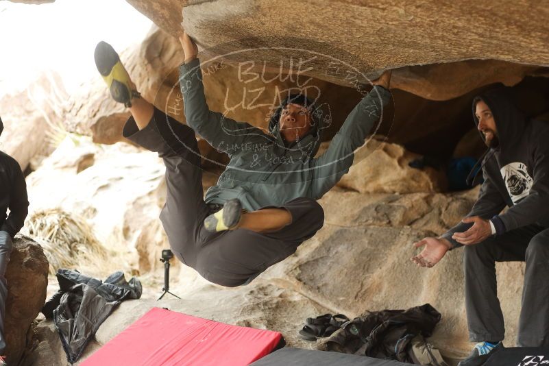 Bouldering in Hueco Tanks on 03/16/2019 with Blue Lizard Climbing and Yoga

Filename: SRM_20190316_1251560.jpg
Aperture: f/2.8
Shutter Speed: 1/400
Body: Canon EOS-1D Mark II
Lens: Canon EF 50mm f/1.8 II