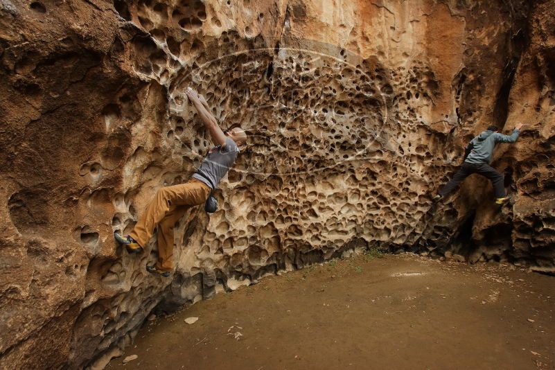 Bouldering in Hueco Tanks on 03/16/2019 with Blue Lizard Climbing and Yoga

Filename: SRM_20190316_1403190.jpg
Aperture: f/6.3
Shutter Speed: 1/60
Body: Canon EOS-1D Mark II
Lens: Canon EF 16-35mm f/2.8 L