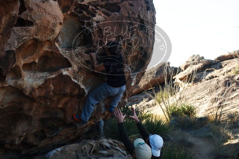 Bouldering in Hueco Tanks on 03/17/2019 with Blue Lizard Climbing and Yoga

Filename: SRM_20190317_0924080.jpg
Aperture: f/4.0
Shutter Speed: 1/640
Body: Canon EOS-1D Mark II
Lens: Canon EF 50mm f/1.8 II