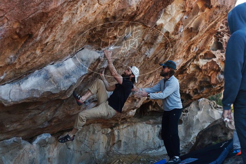 Bouldering in Hueco Tanks on 03/17/2019 with Blue Lizard Climbing and Yoga

Filename: SRM_20190317_1004330.jpg
Aperture: f/4.0
Shutter Speed: 1/320
Body: Canon EOS-1D Mark II
Lens: Canon EF 50mm f/1.8 II