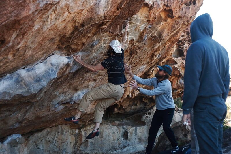 Bouldering in Hueco Tanks on 03/17/2019 with Blue Lizard Climbing and Yoga
Filename: SRM_20190317_1004371.jpg
Aperture: f/4.0
Shutter Speed: 1/320
Body: Canon EOS-1D Mark II
Lens: Canon EF 50mm f/1.8 II