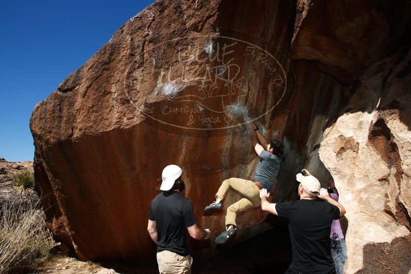 Bouldering in Hueco Tanks on 03/17/2019 with Blue Lizard Climbing and Yoga

Filename: SRM_20190317_1154310.jpg
Aperture: f/6.3
Shutter Speed: 1/250
Body: Canon EOS-1D Mark II
Lens: Canon EF 16-35mm f/2.8 L