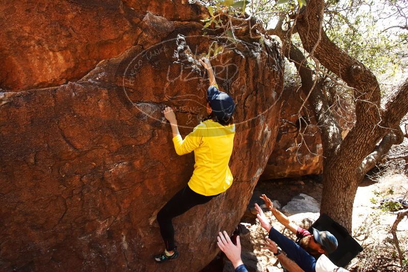 Bouldering in Hueco Tanks on 03/17/2019 with Blue Lizard Climbing and Yoga

Filename: SRM_20190317_1425200.jpg
Aperture: f/5.6
Shutter Speed: 1/320
Body: Canon EOS-1D Mark II
Lens: Canon EF 16-35mm f/2.8 L